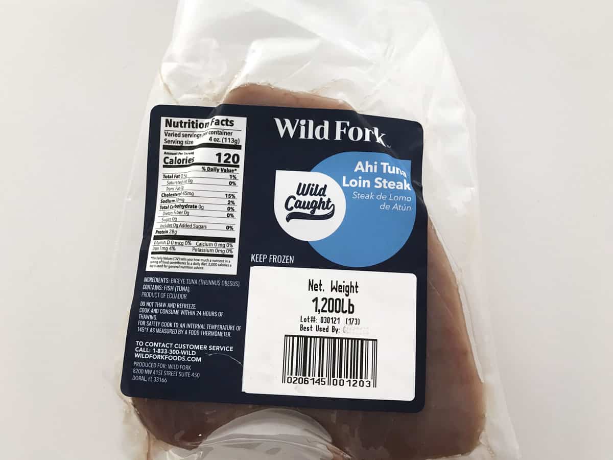 Tuna steak in package