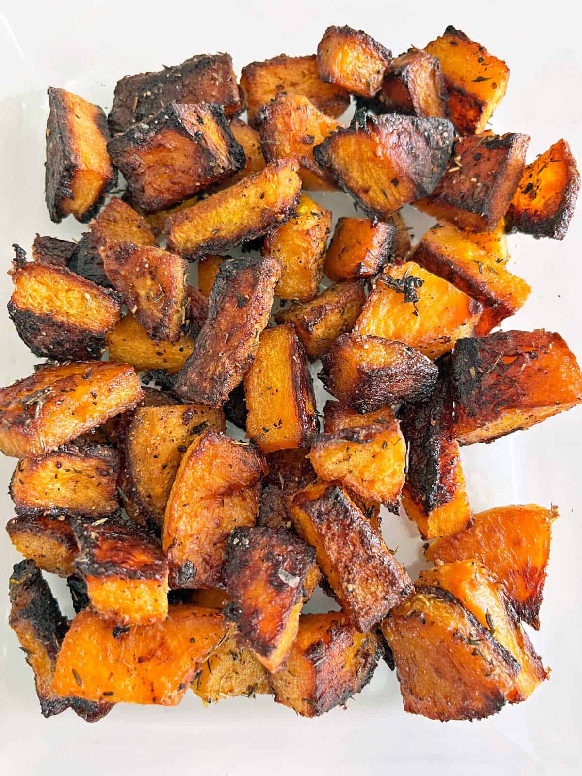 Deeply browned butternut squash. 