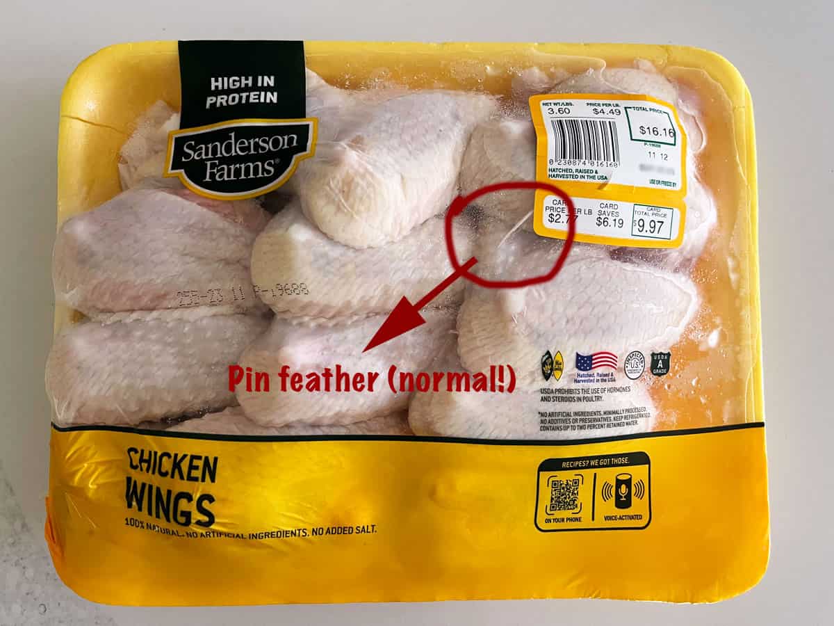 A package of whole wings. 