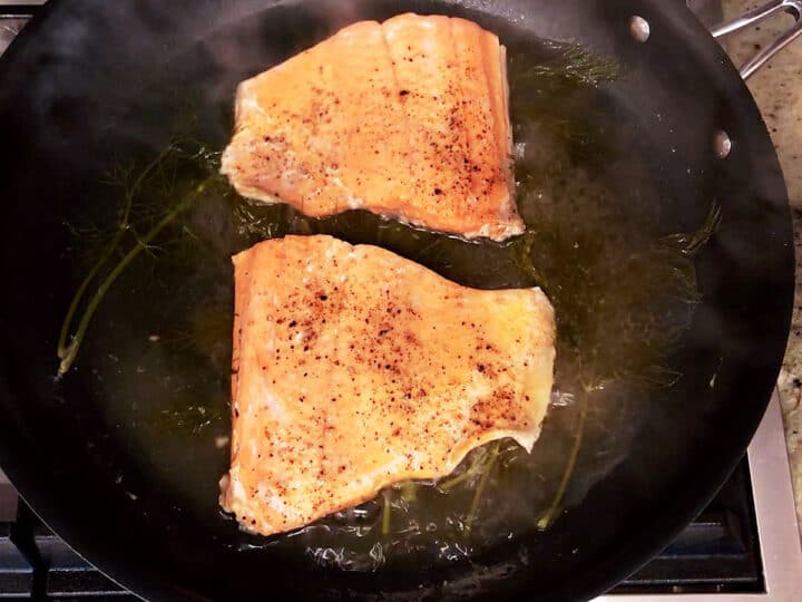 The salmon is ready.