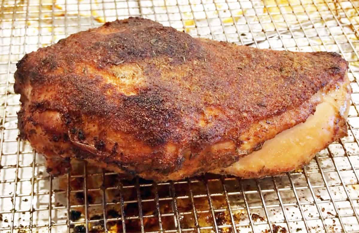 The turkey breast is ready. 