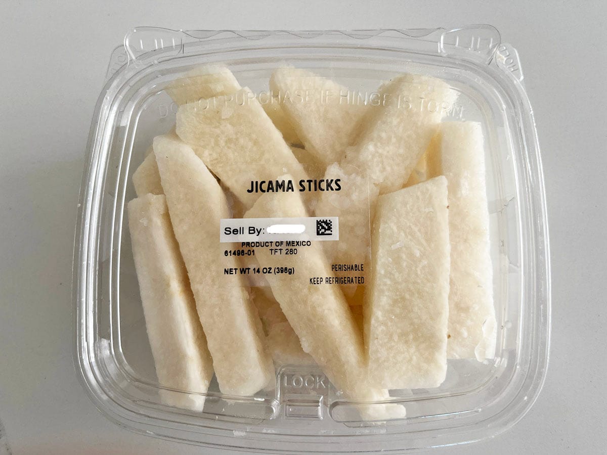 Packaged jicama sticks. 