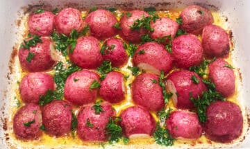The radishes are