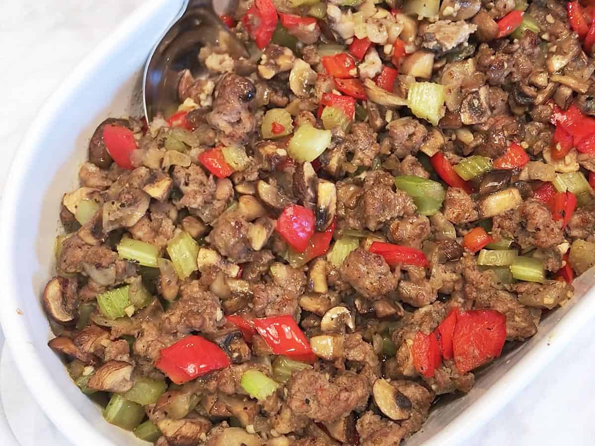Sausage stuffing is ready.