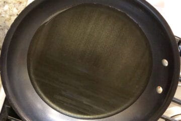 Oil in skillet.