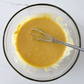 Adding the dry ingredients.