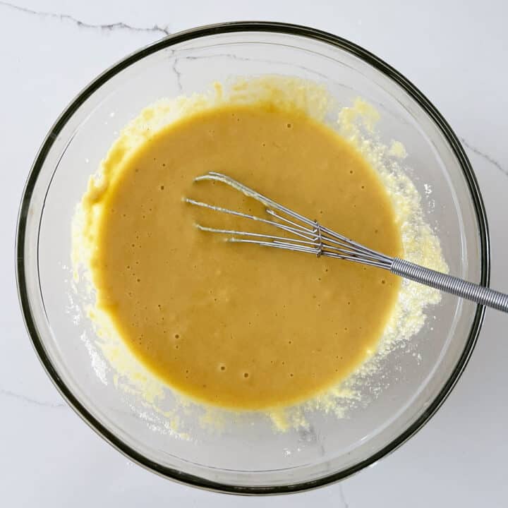 Adding the dry ingredients.