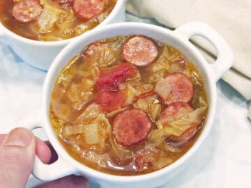 The soup is served.