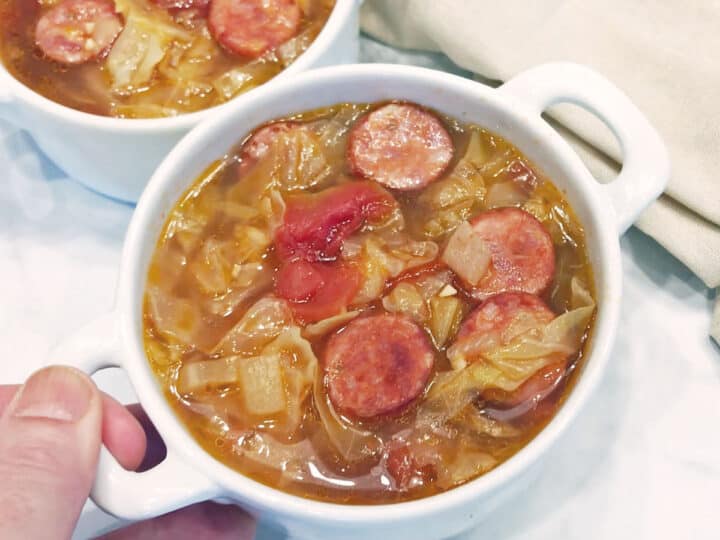 The soup is served.