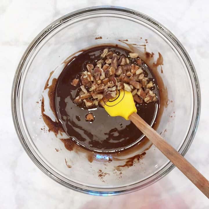 Mixing in nuts.