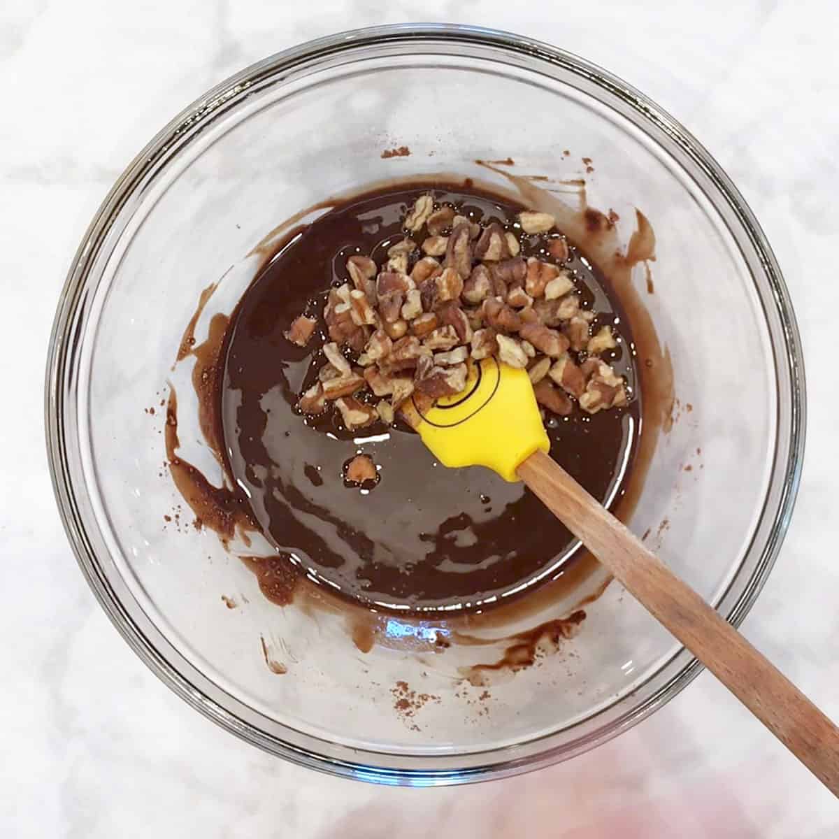 Mixing in nuts.