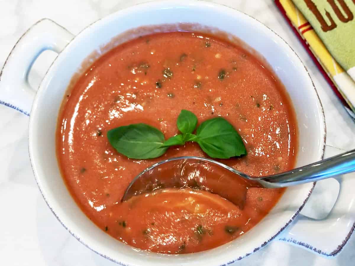 The soup is served.