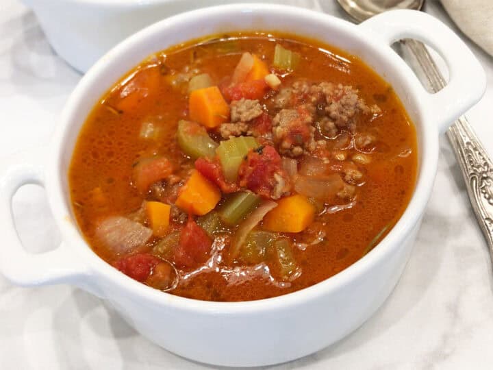 The soup is served.