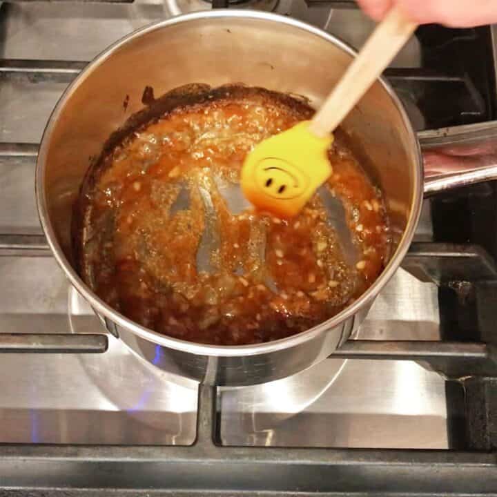 The sauce has thickened.