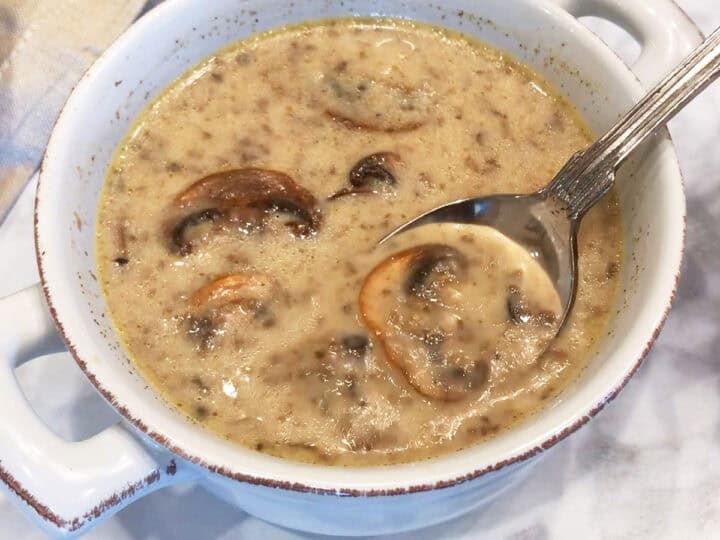The soup is served.