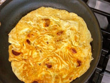 The omelette was flipped.